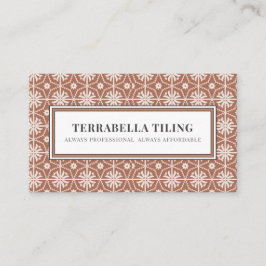 Rustikales Terracotta Geometrisches Fliesenmuster  Visitenkarte