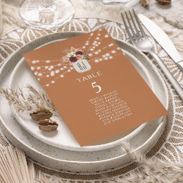 Rustikales Terracotta Orange Wedding Chart