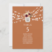 Rustikales Terracotta Orange Wedding Chart (Vorderseite)