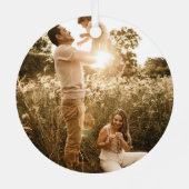 Rustikales Texas Christmas Tree Foto Ornament Aus Metall (Rückseite)