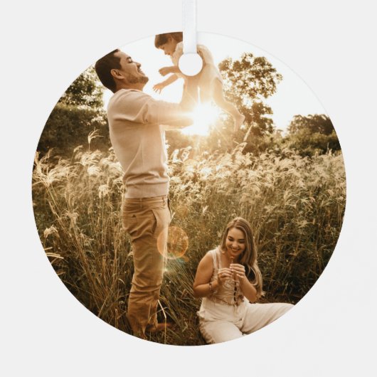 Rustikales Texas Christmas Tree Foto Ornament Aus Metall (Rückseite)