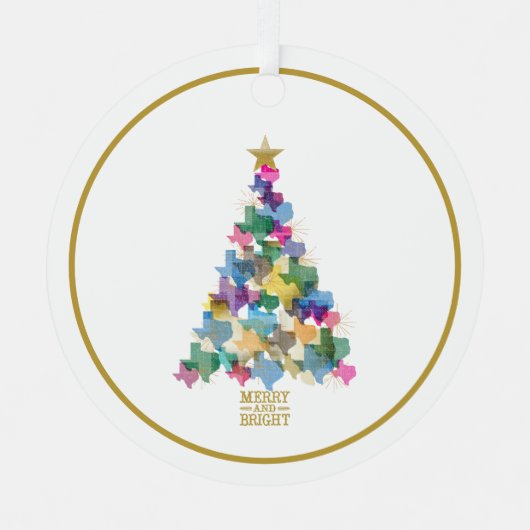 Rustikales Texas Christmas Tree Foto Ornament Aus Metall (Vorderseite)