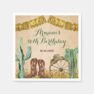 Rustikales Texas Cowboy Birthday Paper Serviette