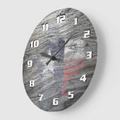 Rustikales Texas-Flag auf Holzstruktur Große Wanduhr (Winkel)