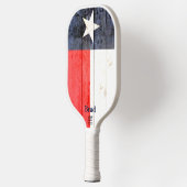 Rustikales Texas-Flag Personalisiertes Pickleball- Pickleball Schläger (Links)