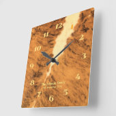 Rustikales Texas Longhorn Leder drucken Quadratische Wanduhr (Winkel)