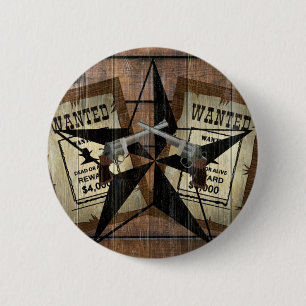 Rustikales Texas Star Western Duale Pistolen Gewol Button