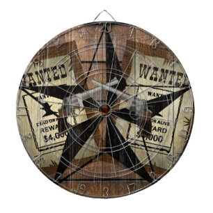 Rustikales Texas Star Western Duale Pistolen Gewol Dartscheibe