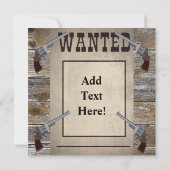 Rustikales Texas Star Western Duale Pistolen Gewol Einladung (Rückseite)