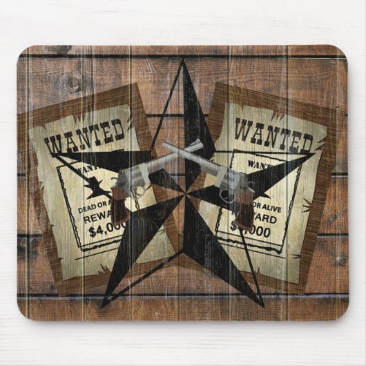 Rustikales Texas Star Western Duale Pistolen Gewol Mousepad (Vorne)