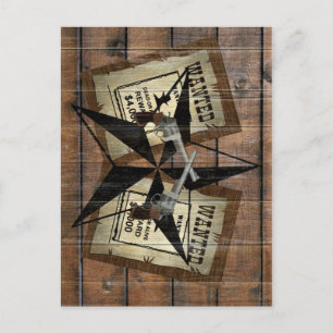 Rustikales Texas Star Western Duale Pistolen Gewol Postkarte
