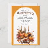 Rustikales Thanksgiving-Dinner Einladung (Vorderseite)