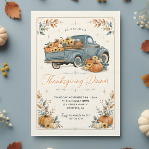 Rustikales Thanksgiving-Dinner-Kürbis Einladung