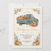 Rustikales Thanksgiving-Dinner-Kürbis Einladung (Vorderseite)