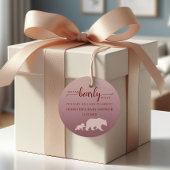 Rustikales Thema Bear Baby Dusche Pink Forest Geschenkanhänger