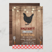 Rustikales Thema der Grillen von Hühnern Einladung (Vorne/Hinten)