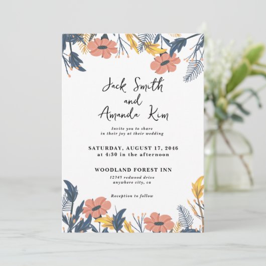 Rustikales Thema Hochzeit Einladungen (Stehend Vorderseite)