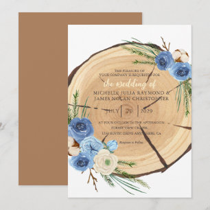 Rustikales Thema Hochzeit in Woodland Einladung
