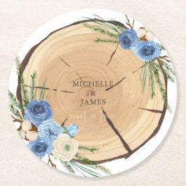 Rustikales Thema Hochzeit in Woodland Runder Pappuntersetzer