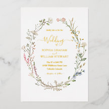Rustikales Thema Wasserfarbe Wildblume Boho Weddin