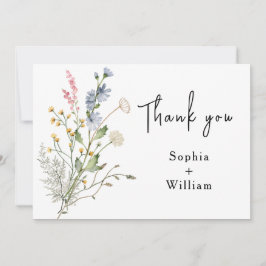 Rustikales Thema Wasserfarbe Wildblume Moderne Hoc Dankeskarte