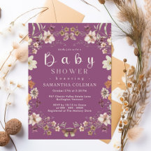 Rustikales Thema Wildblume Berry Lila Baby Showroo