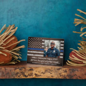 Rustikales Thin Blue Line-Foto Fotoplatte (Seite)