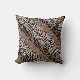 Rustikales Tierpatchwork Zebra Streifen Kissen
