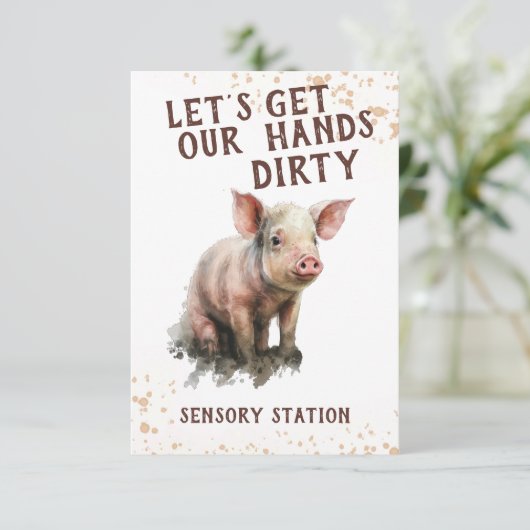 Rustikales Tiersensorium Geburtstagszeichen (Stehend Vorderseite)