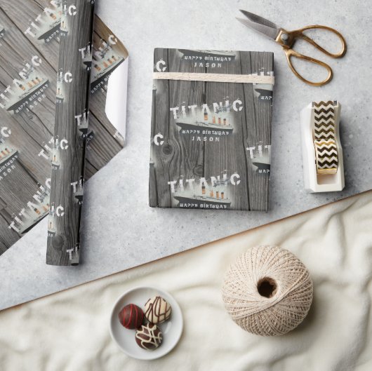 Rustikales Titanic Wrapping Paper Geschenkpapier (Kunsthandwerk)