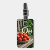 Rustikales Tomato Basket Gardener Gepäckstück Tag Gepäckanhänger (Vorderseite vertikal)