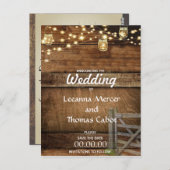 Rustikales Tor Save the Date Postkarte (Vorne/Hinten)