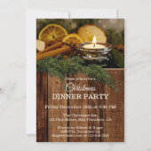 Rustikales traditionelles Weihnachtsessen Party ei Einladung (Vorderseite)