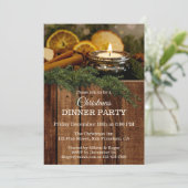 Rustikales traditionelles Weihnachtsessen Party ei Einladung (Stehend Vorderseite)