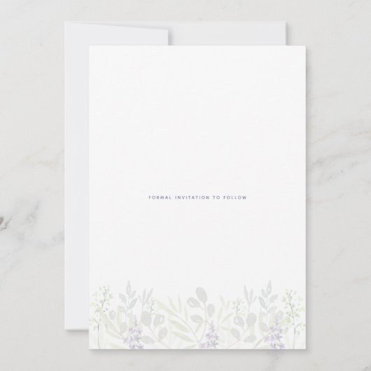 Rustikales, traumhaftes Olivenrosmarin Save The Date (Rückseite)