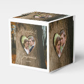 Rustikales Tree Bark Heart Foto Wedding Geschenkschachtel (Vorderseite)