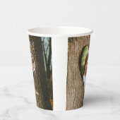 Rustikales Tree Bark Heart Foto Wedding Pappbecher (Links)