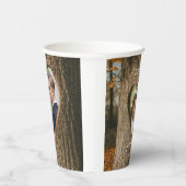 Rustikales Tree Bark Heart Foto Wedding Pappbecher (Rechts)