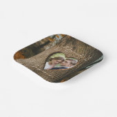 Rustikales Tree Bark Heart Foto Wedding Pappteller (Gewinkelt)