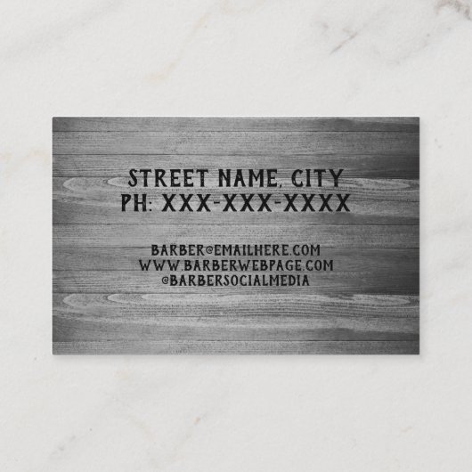 Rustikales Trendy Modern Barber Scissors Barbersho Visitenkarte (Rückseite)
