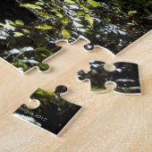 Rustikales Treppenhaus/Fußweg im Wald, Sonnenlicht Puzzle (Seite)