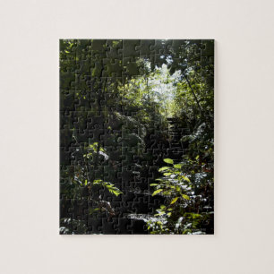 Rustikales Treppenhaus/Fußweg im Wald, Sonnenlicht Puzzle