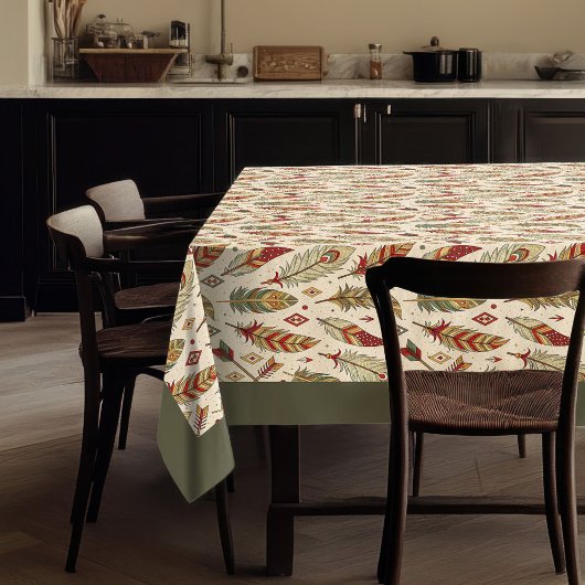Rustikales Tribal Tablecloth Feather Arrow Muster Tischdecke