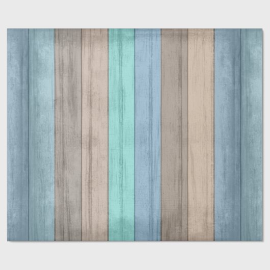 Rustikales Tropical Beach farbenes Holz Geschenkpapier (Flach)