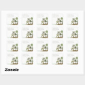 Rustikales Tropical Palm Tree Beach Sand Brautpart Quadratischer Aufkleber (Blatt)