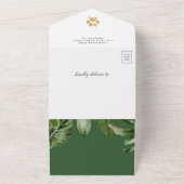 Rustikales Tropisches Jungle Safari Cheetah Babydu All In One Einladung (Außenbereich)