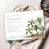Rustikales tropisches Palmen Trees Beach Brautpart Einladung