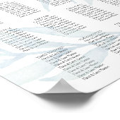 Rustikales, trostloses Blue Foliage Hochzeitssatte Poster (Ecke)