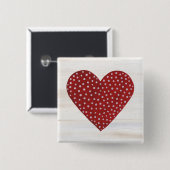 Rustikales Tupfen-Valentinsgruß-Herz Button (Vorne & Hinten)