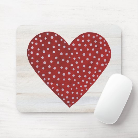 Rustikales Tupfen-Valentinsgruß-Herz Mousepad (Mit Mouse)